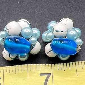 Vintage 1950’s Japan Cluster Bead Earrings